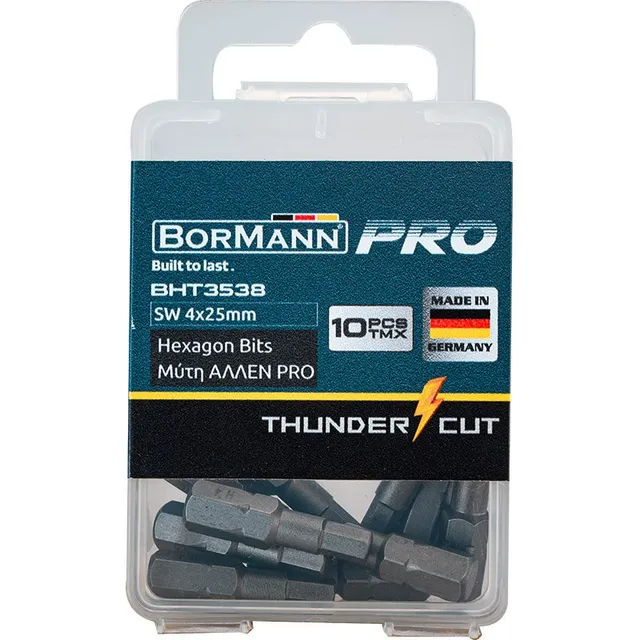 Bormann inserti esagonali SW 4x25mm 10pz acciaio