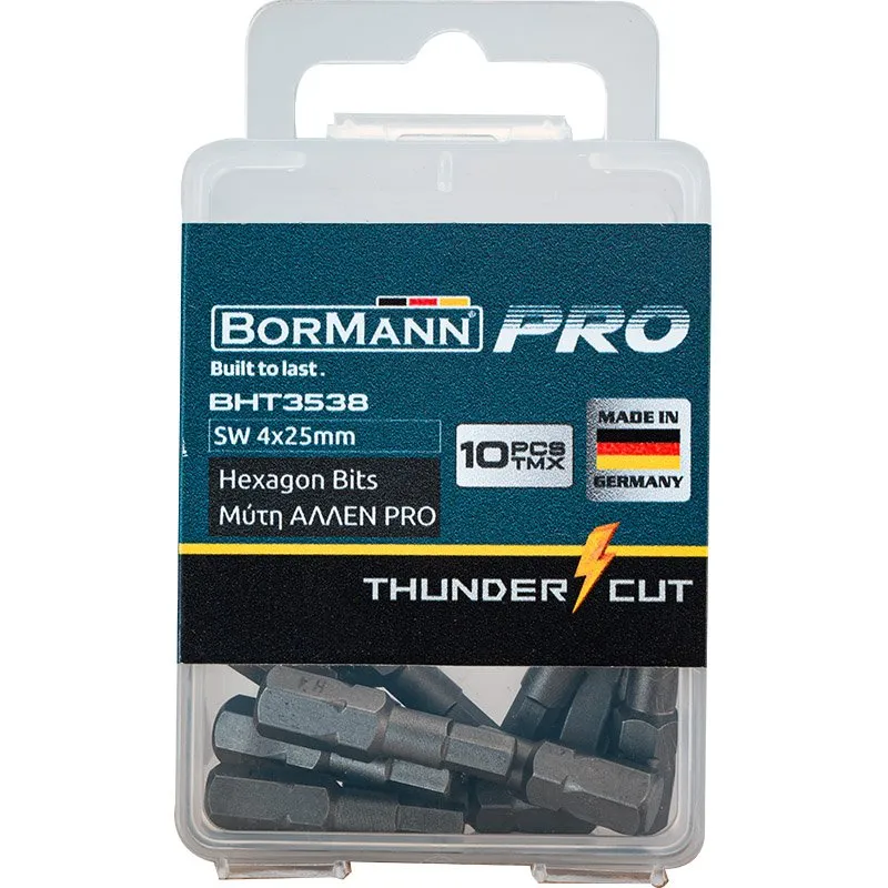 Bormann inserti esagonali SW 4x25mm 10pz acciaio