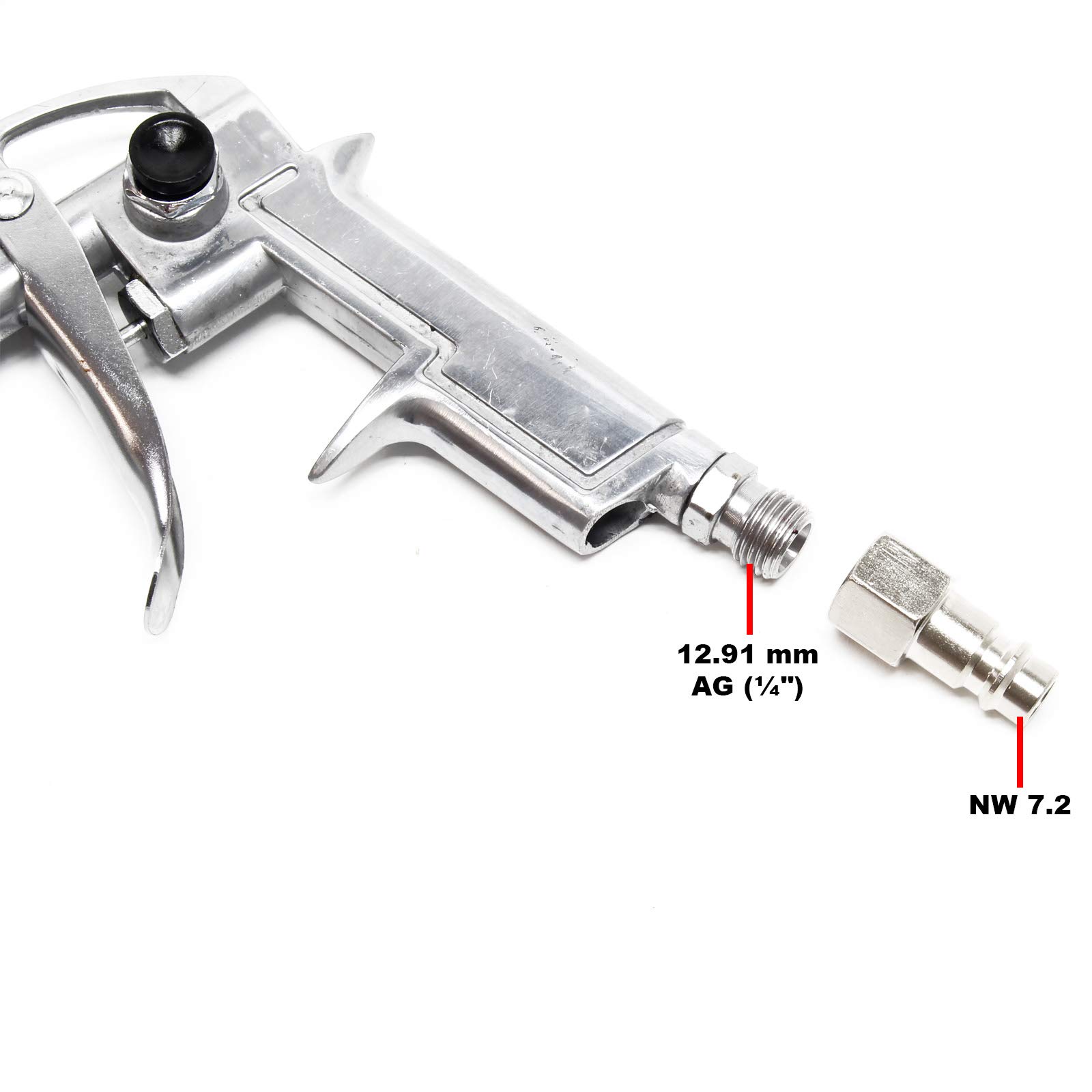 Wiltec Pistola Gonfiaggio Pneumatici 0-16 Bar con Manometro