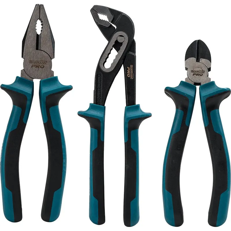 Bormann Set 3 Pinze 7" 6" 10" per Officina