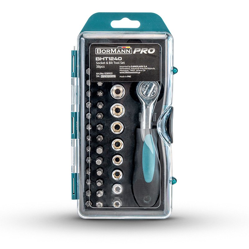 Bormann set bussole e bit 1/4" 38 pezzi