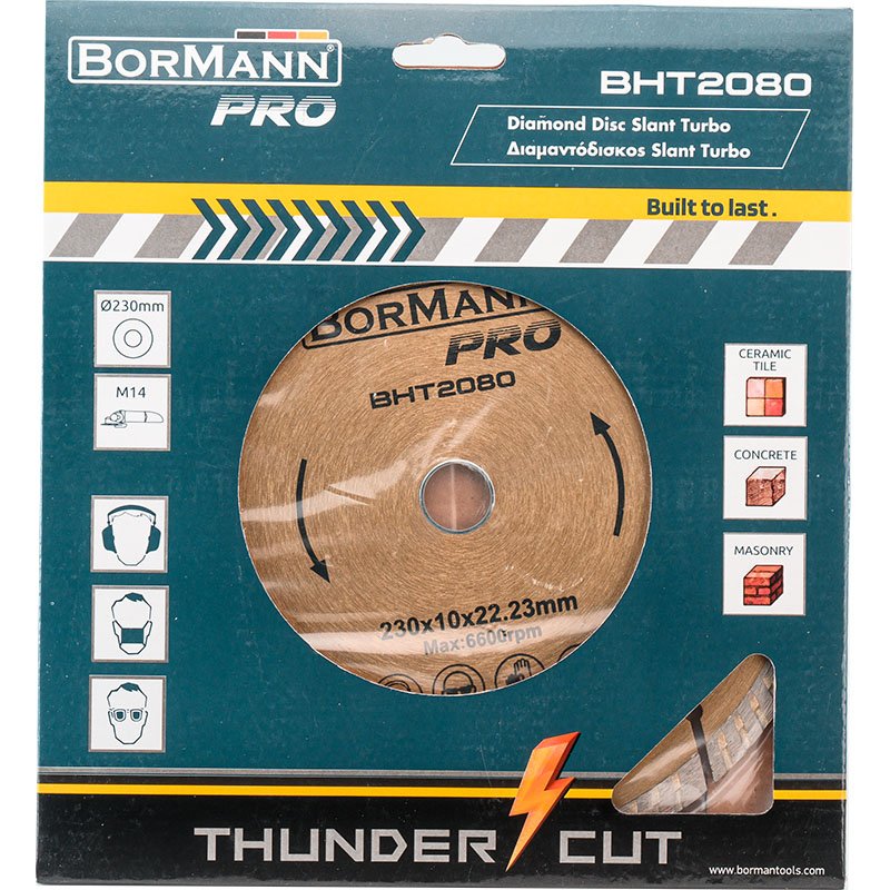 Bormann disco diamantato turbo 230mm per cemento granito