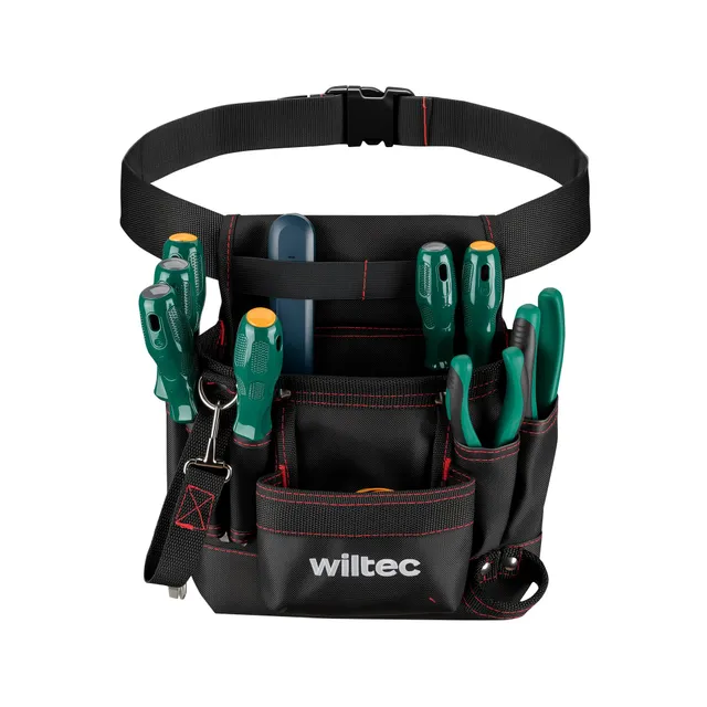 Wiltec marsupio da lavoro 24x28 cm 15 kg 7 tasche poliestere