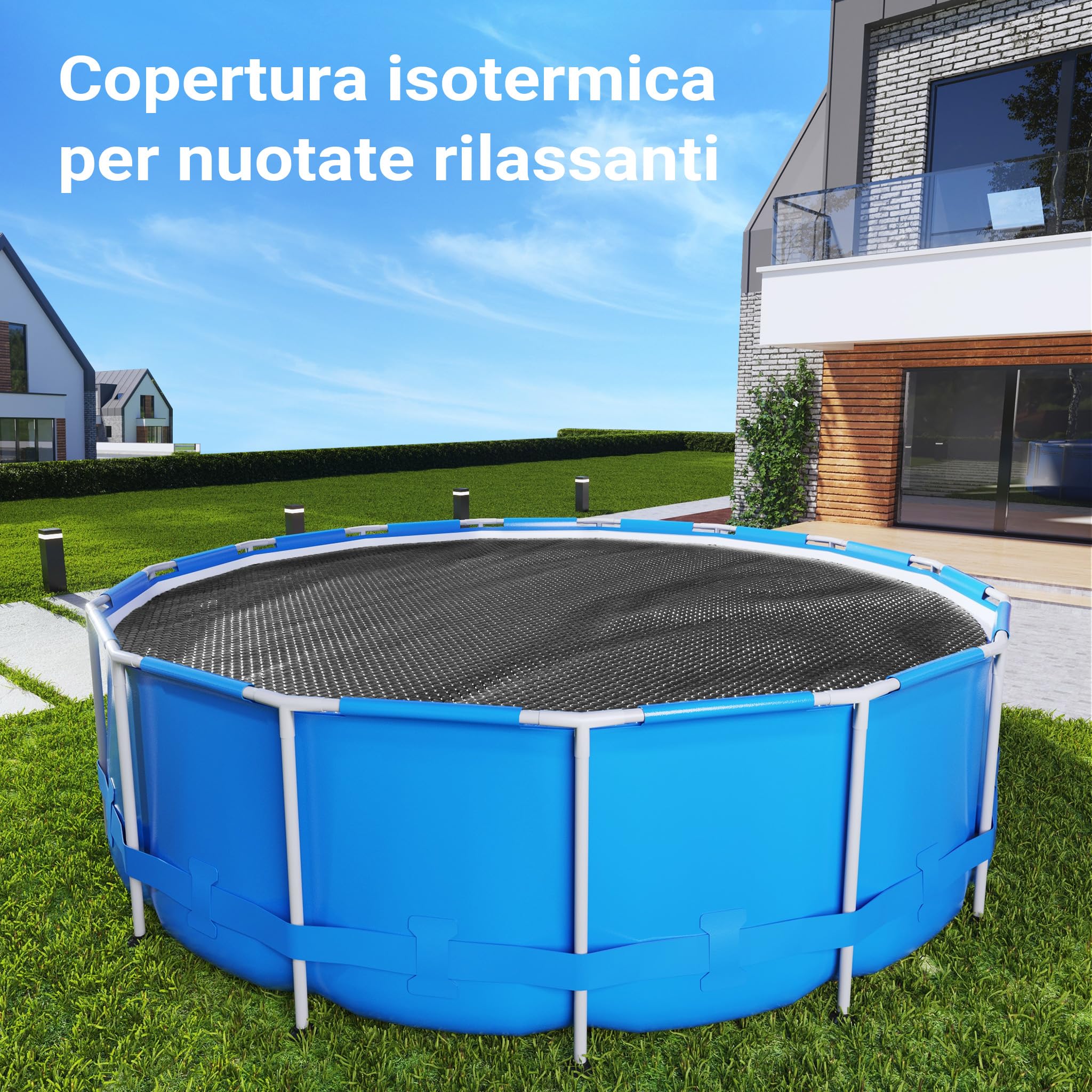 Wiltec Copertura isotermica piscina rotonda Ø 5 m nera 120µ