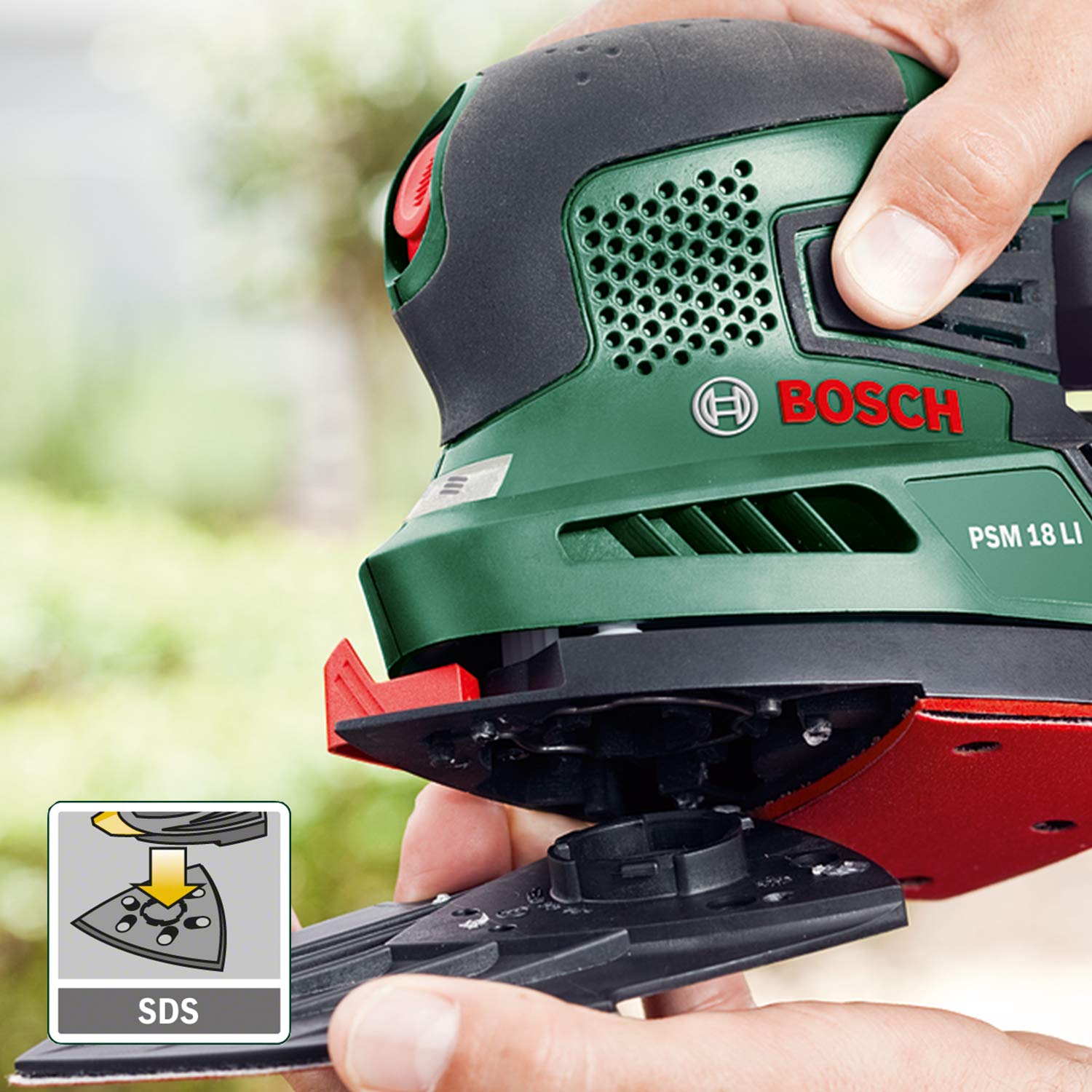Bosch PSM 18 LI Levigatrice Palmare 18V con Batteria 2,5Ah