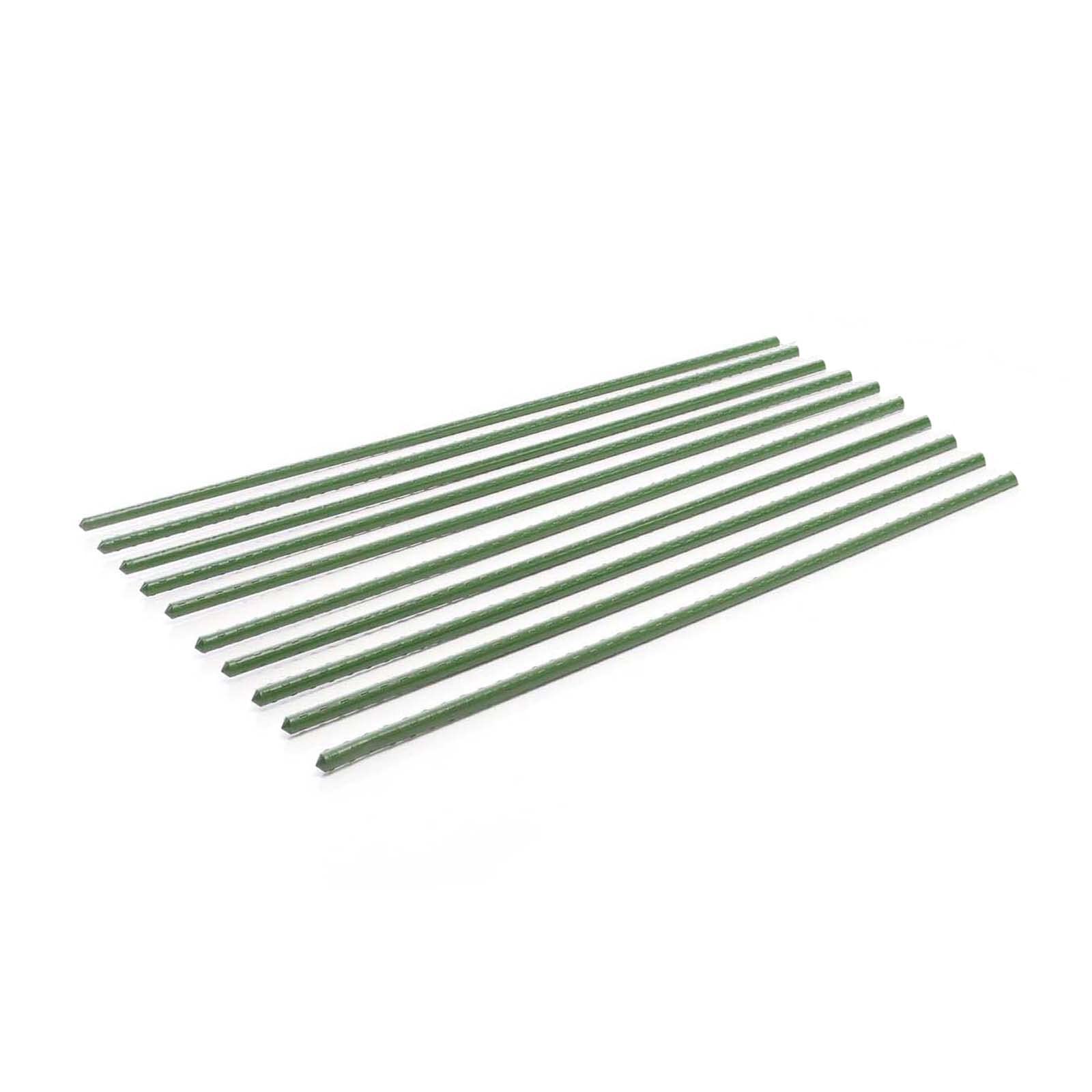 Wiltec Tutori per Piante 60cm Ø8mm Set 10pz Acciaio Verde