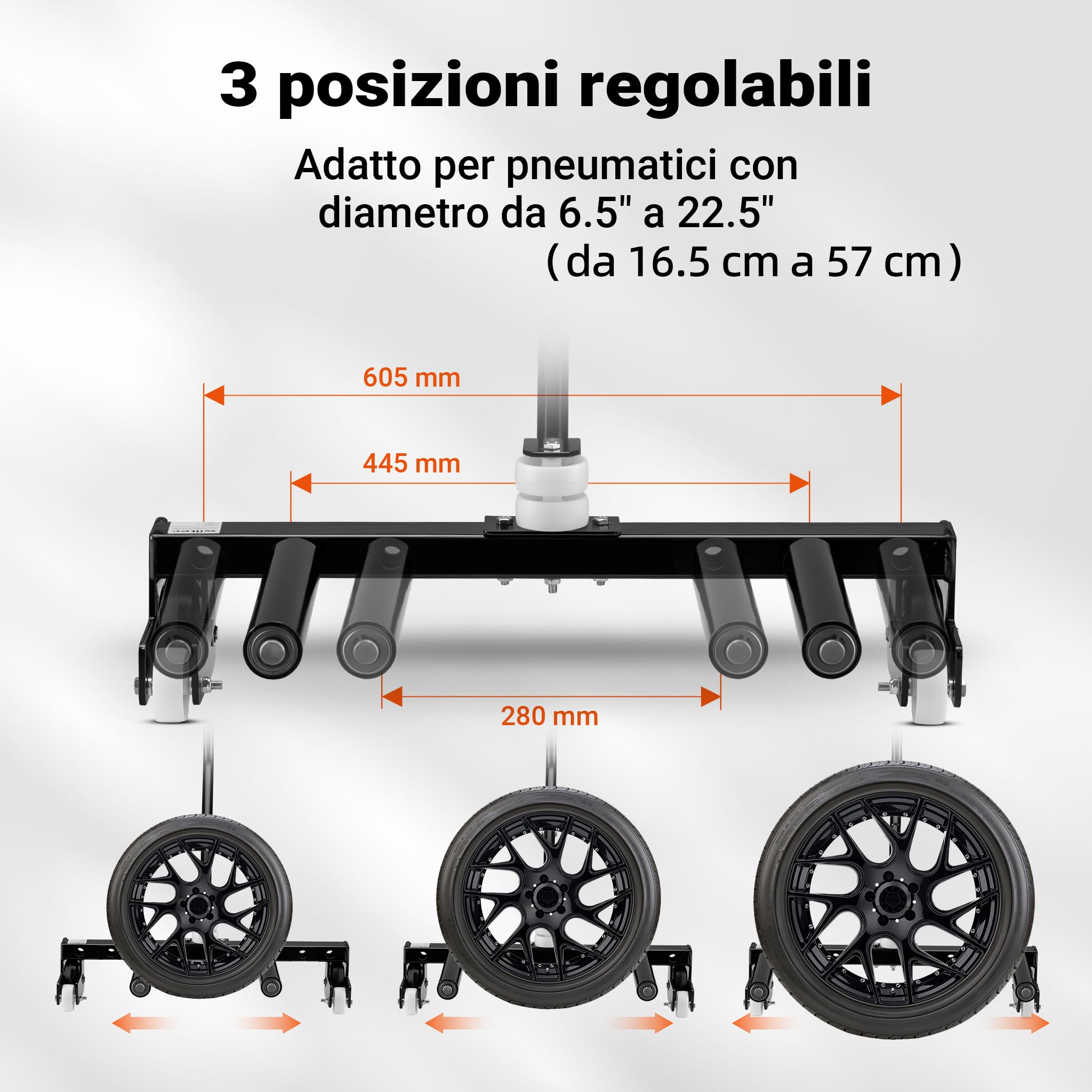 XPOtool Carrello Smontagomme Acciaio 250 kg 6,5-22,5"