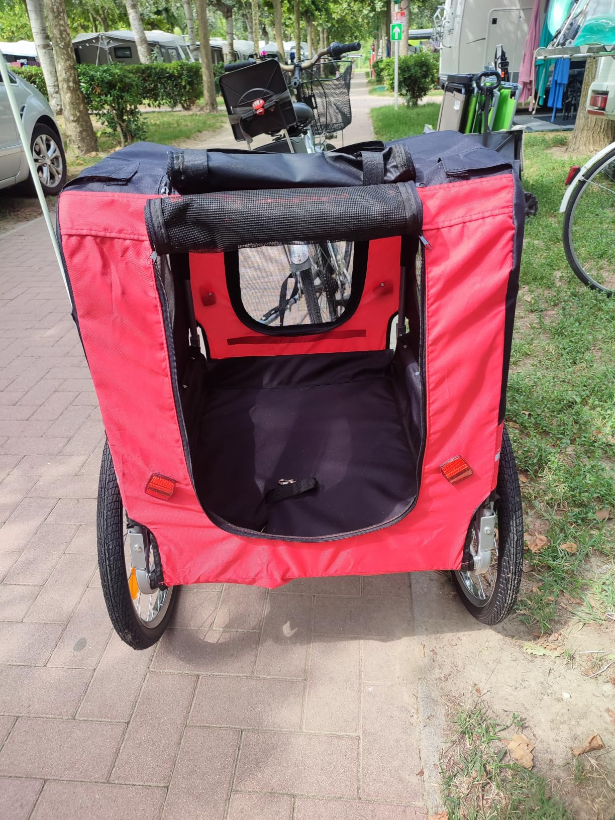 Wiltec Rimorchio Bici per Cani 40 kg con Parapioggia