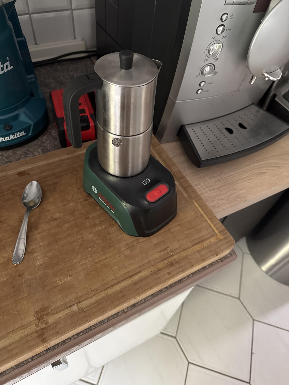 Bosch EasyMoka 18V-2 caffettiera a batteria Inox unità base