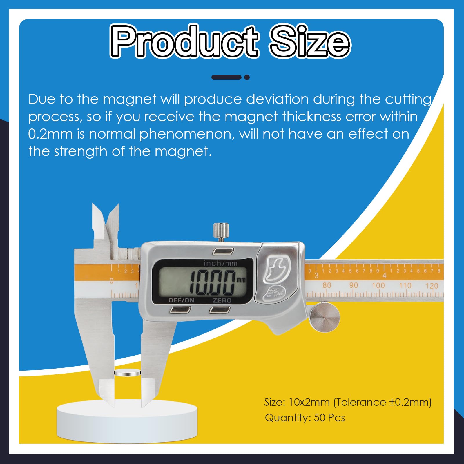 Wzone magneti neodimio 10x2 mm tondi 50 pezzi