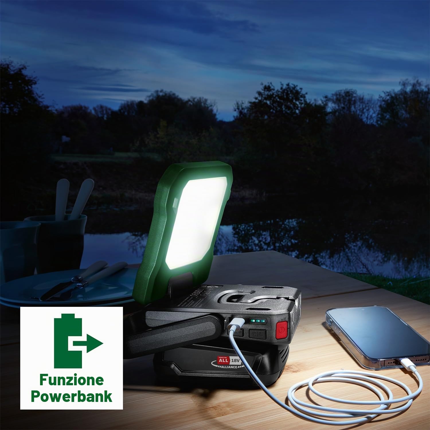 Bosch EasySpotLight 18V-400 Lampada 400 Lumen Senza Batteria