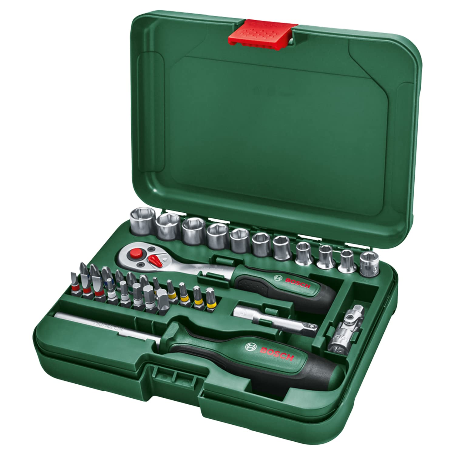 Bosch Set bussole 34 pezzi cricchetto 1/4 SoftGrip