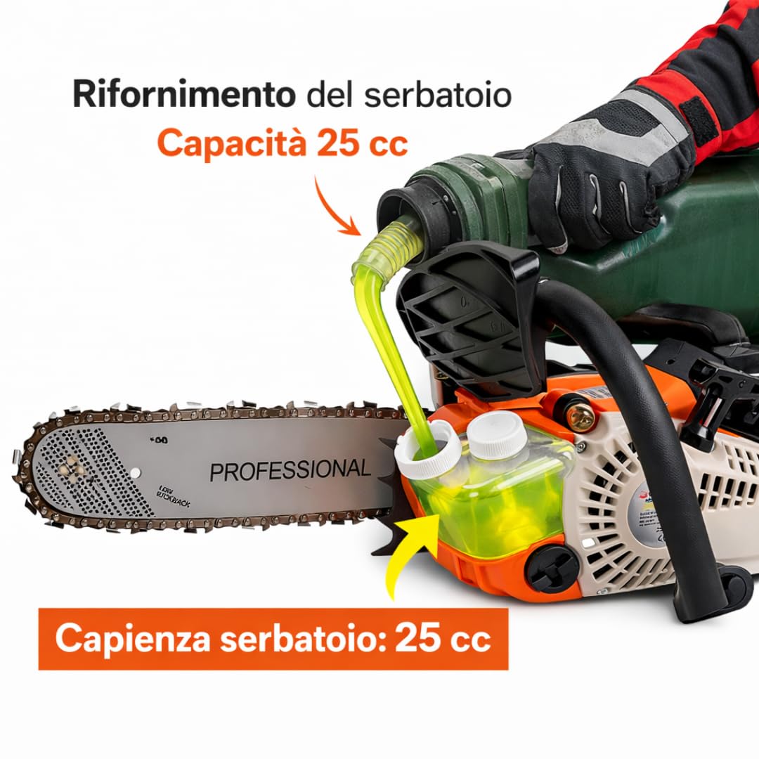 De Rosa Shop 25cc Motosega a Scoppio Lama 25 cm Potatura