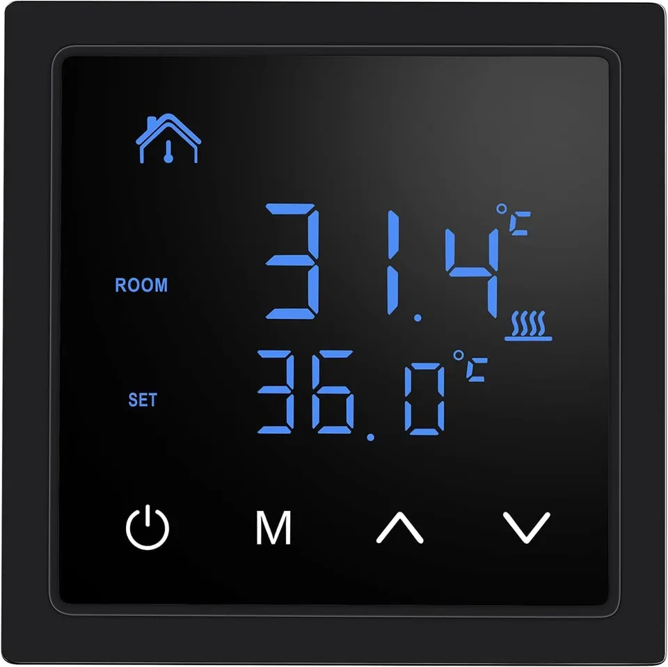 Weytoll Termostato Intelligente 16A Termostato Nero Pavimento Elettrico