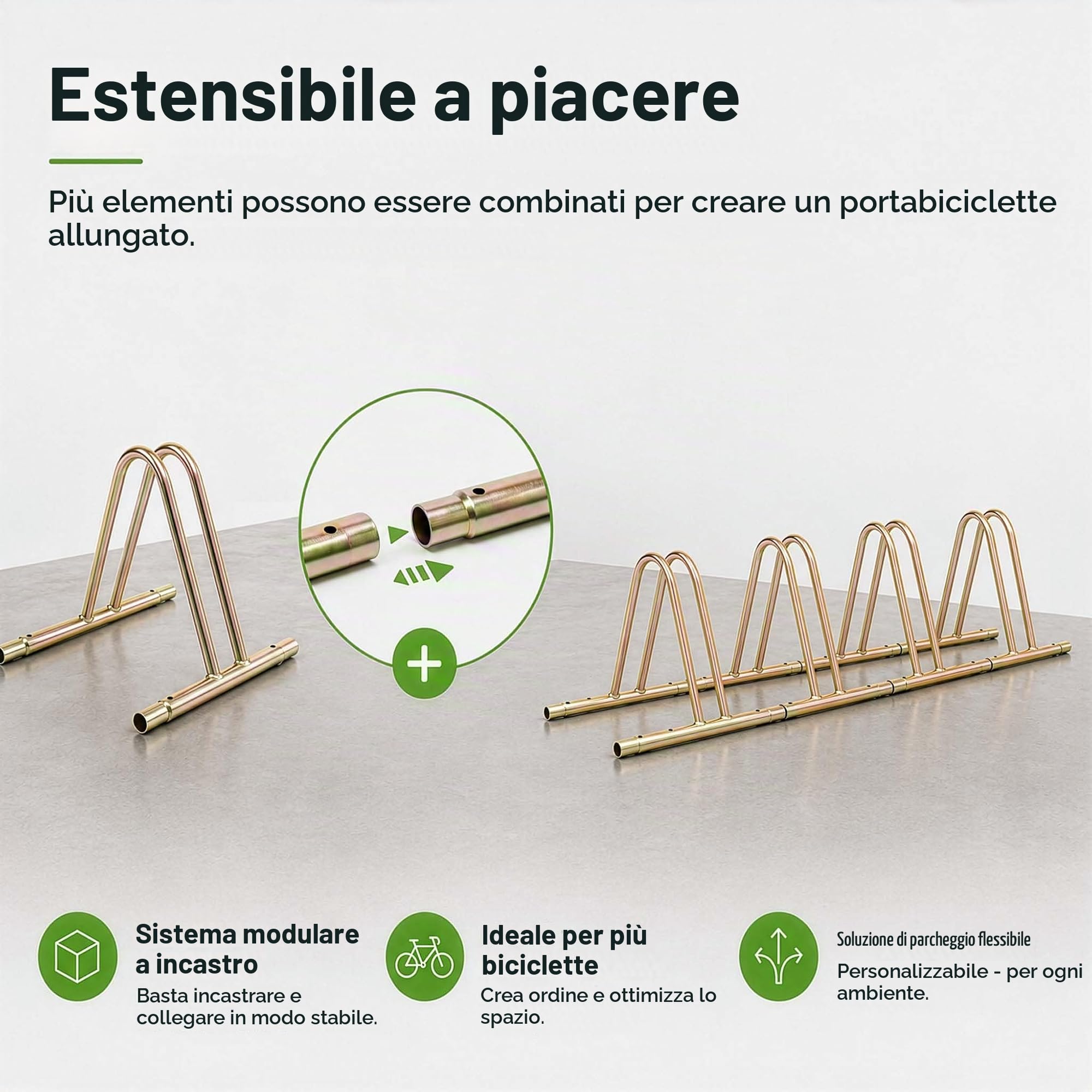 Wiltec rastrelliera porta bici 1 posto estensibile acciaio
