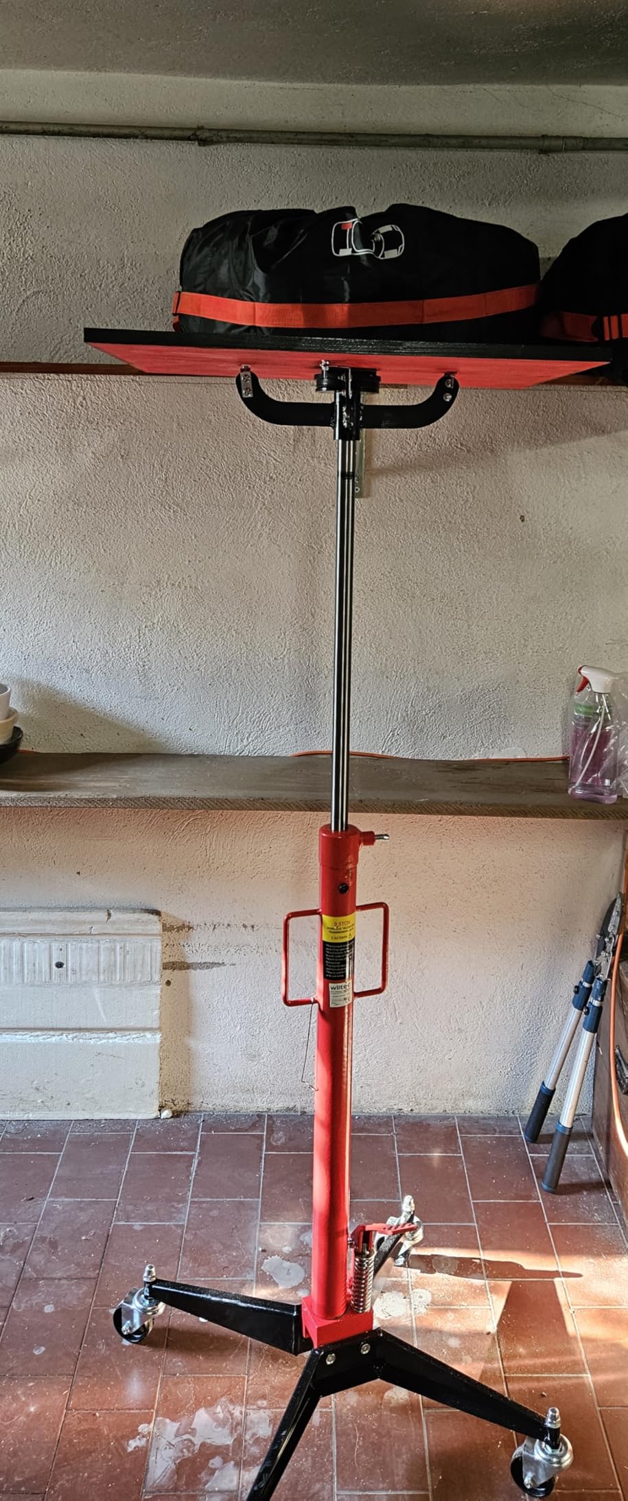 Wiltec Sollevatore da Fossa 110-190 cm 500 kg Idraulico