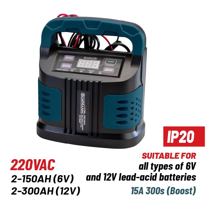 Bormann caricabatterie auto 12V 280W 15A piombo