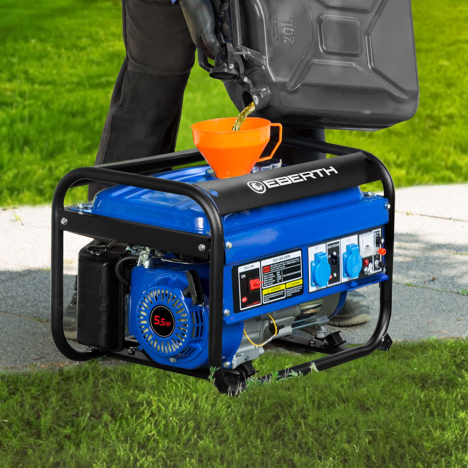 EBERTH Generatore Corrente 2200W Benzina AVR 15L