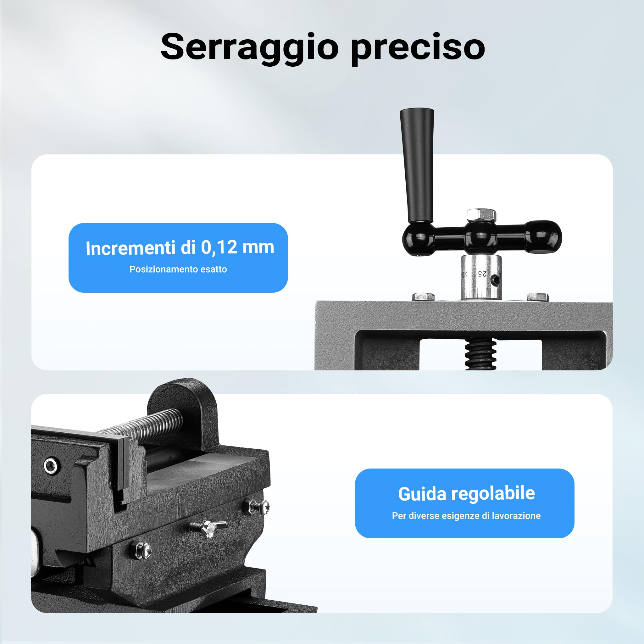 Wiltec Morsa Croce Trapano 150mm 2 Assi XY