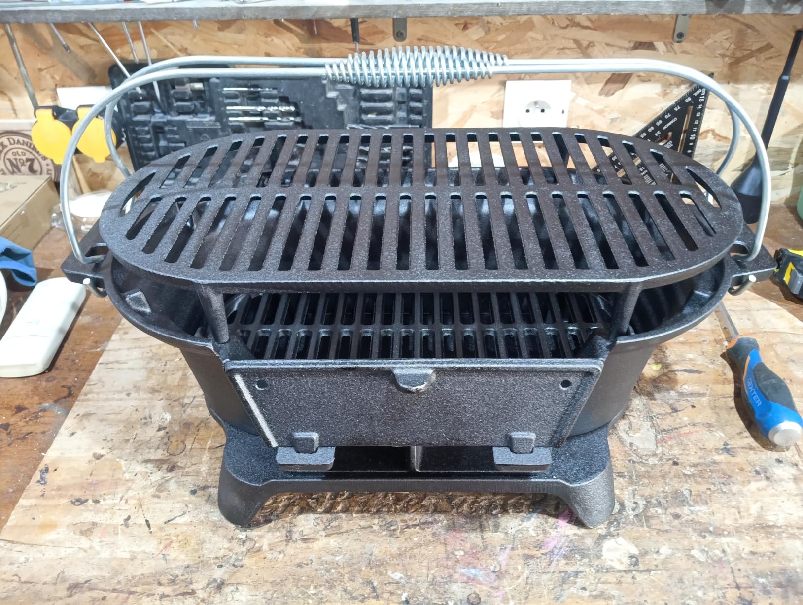 Wiltec Pentola Barbecue Ghisa 50x27x21 cm con Griglia