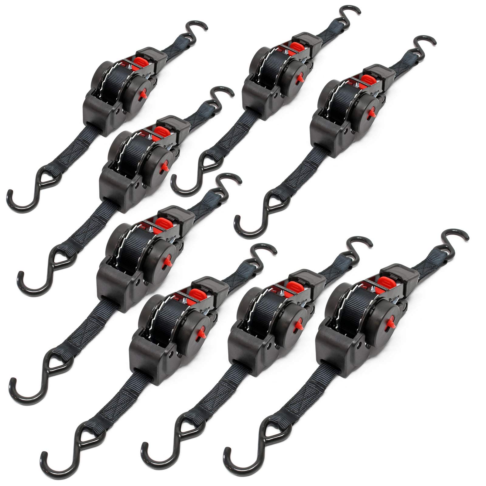 Wiltec Cinghia Ancoraggio Cricchetto 100 daN 2m PES 2 Pezzi Autoavvolgente