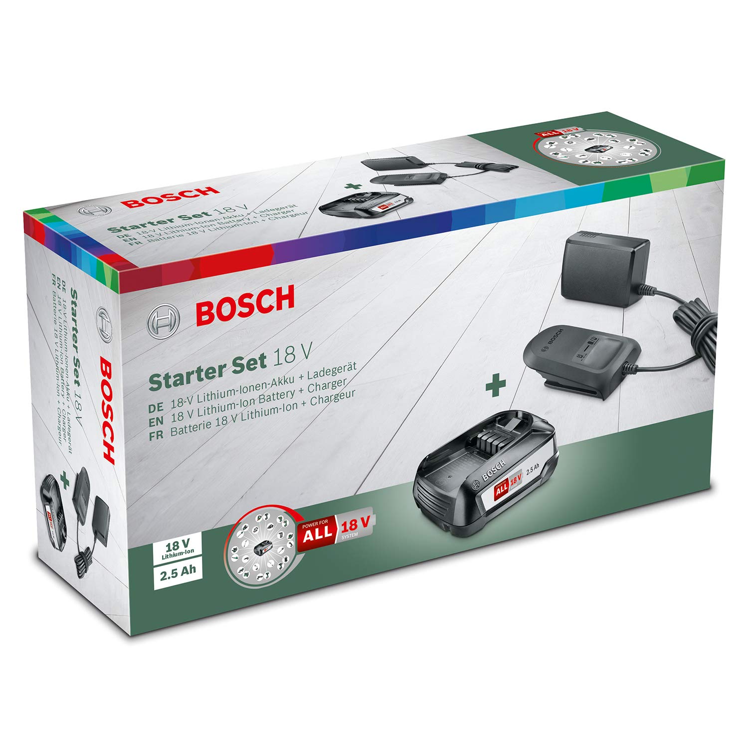 Bosch Starter Set 1600A01T9S batteria 18V 2,5Ah + caricabatterie