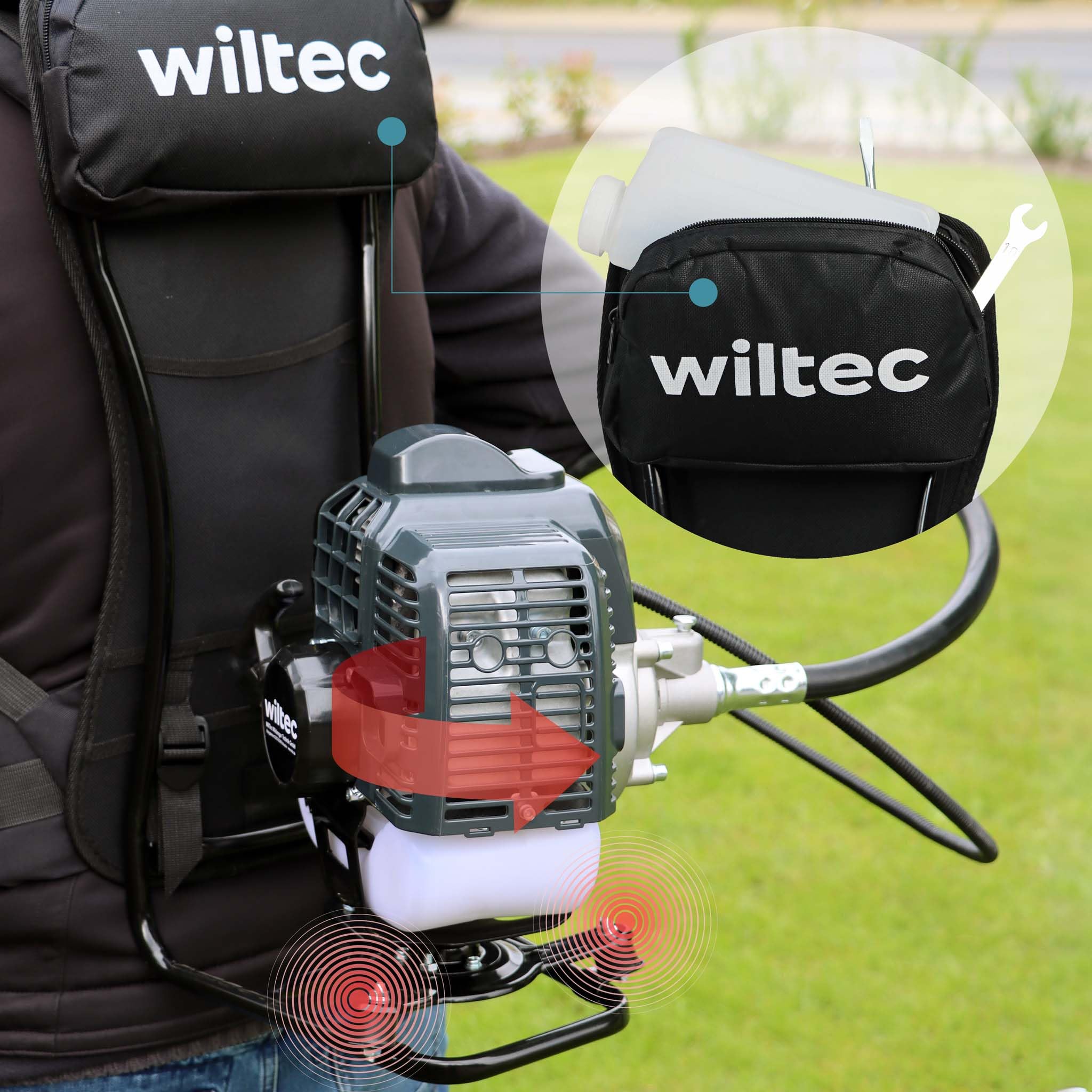 Wiltec Attrezzo Multifunzione 4in1 0,9 kW Motore 4 Tempi 31cc