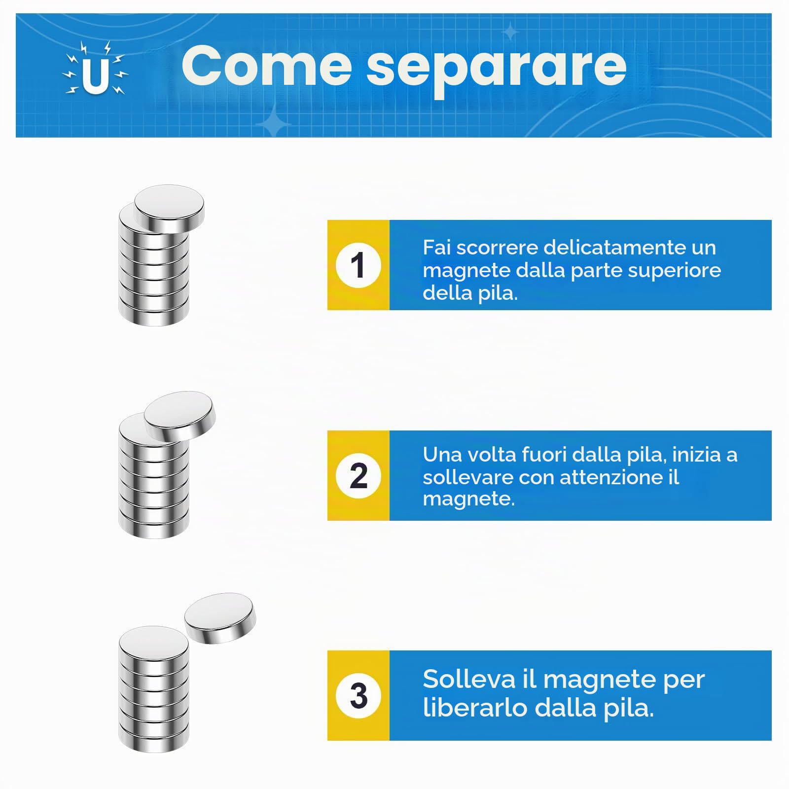 Wzone magneti neodimio 10x2 mm tondi 50 pezzi