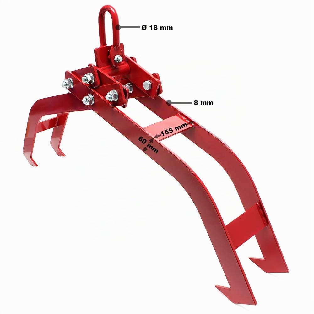 Wiltec Pinza Forestale Tronchi 850 mm 1500 kg Rossa