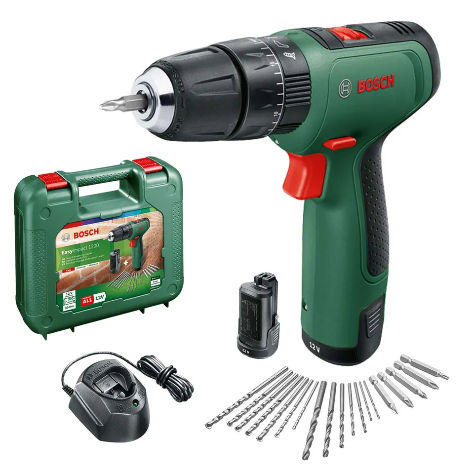 Bosch Easy Trapano Battente 12V Set Premium 2 Batterie percussione