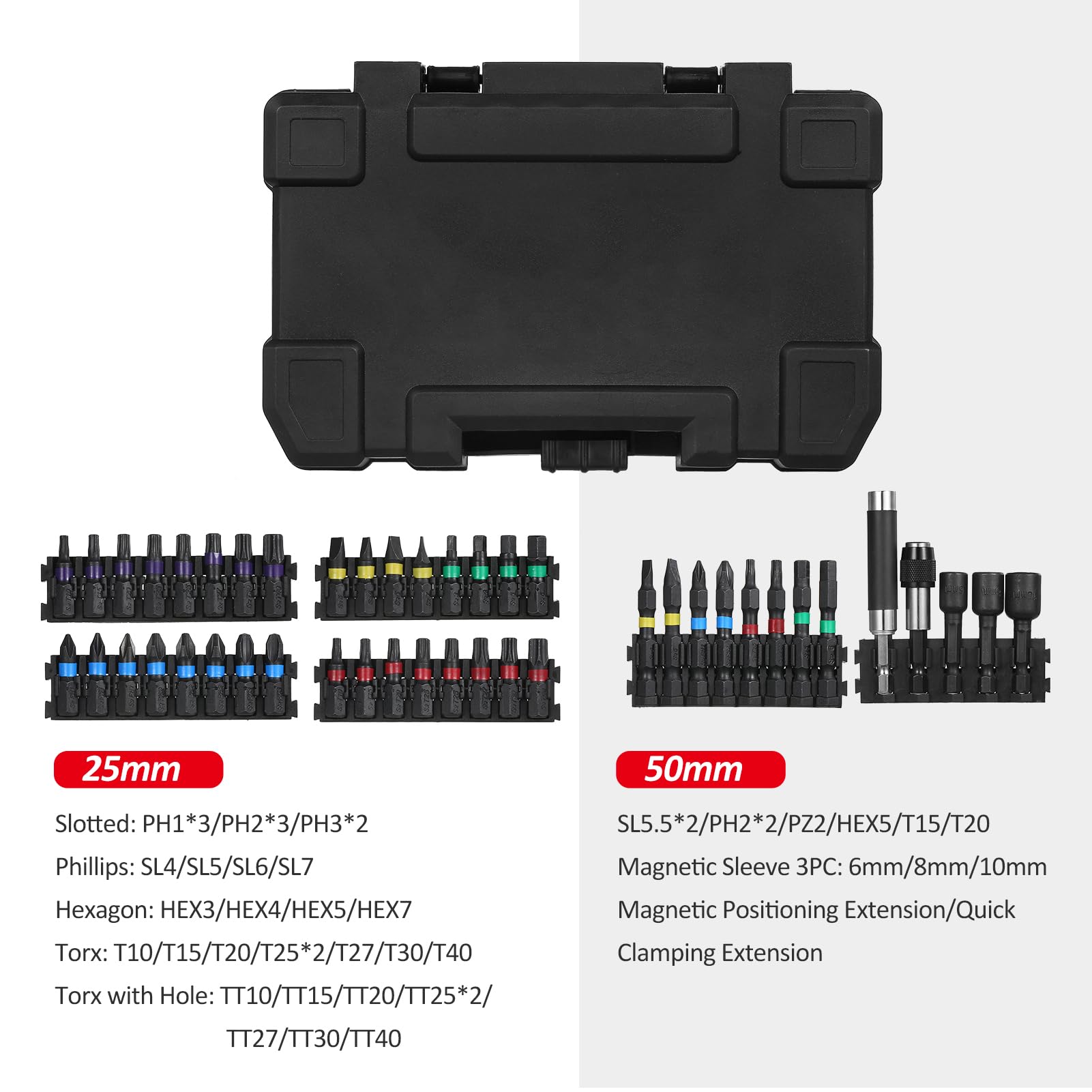 Weytoll Set 45 Inserti Cacciavite Acciaio Legato