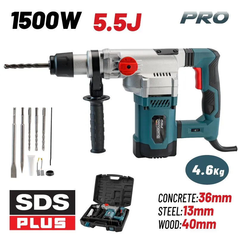 Bormann martello perforatore SDS-Plus 1500W 5.5J
