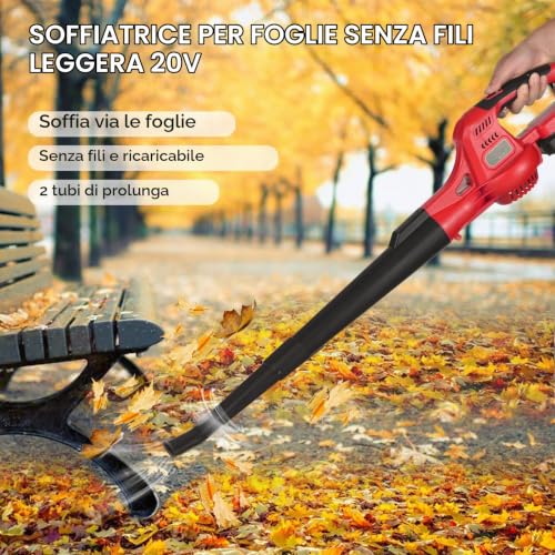 Weytoll Soffiatore foglie 20V 2.0Ah 2 velocita