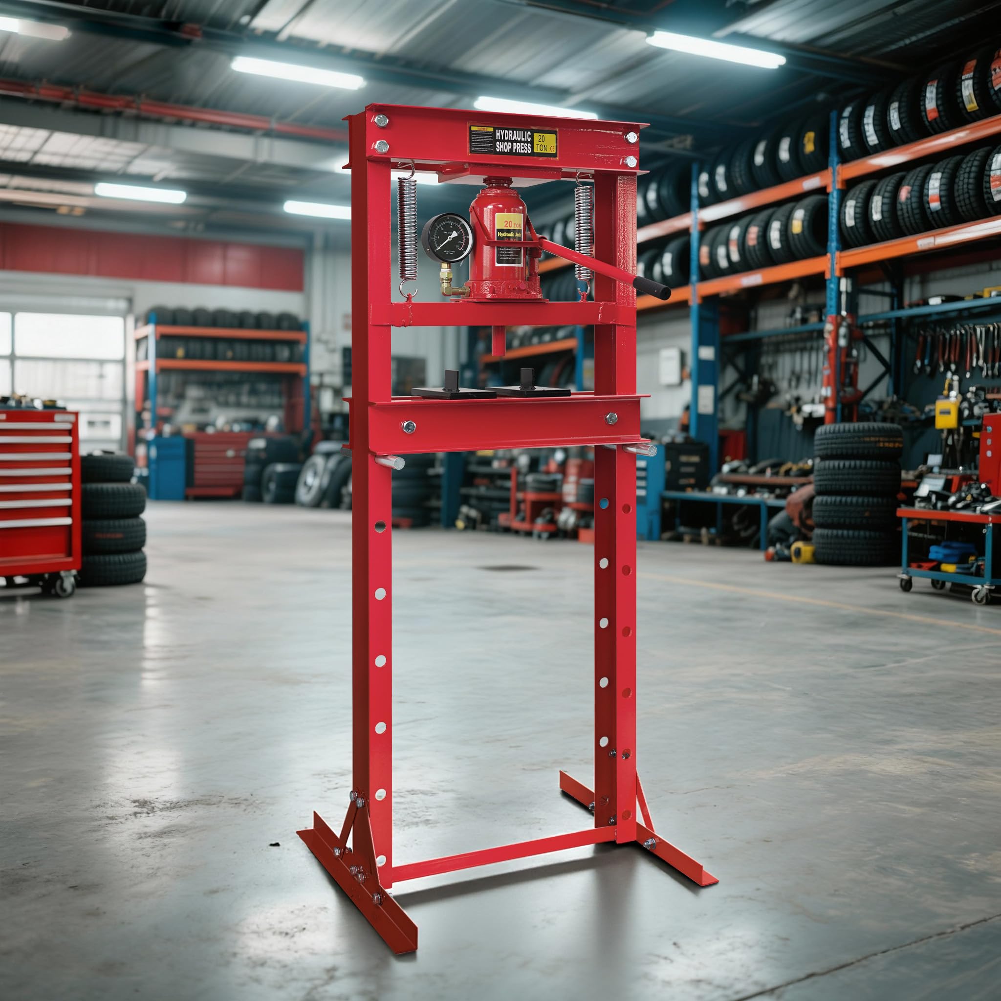 Wiltec Pressa Idraulica 20t con Manometro da Officina