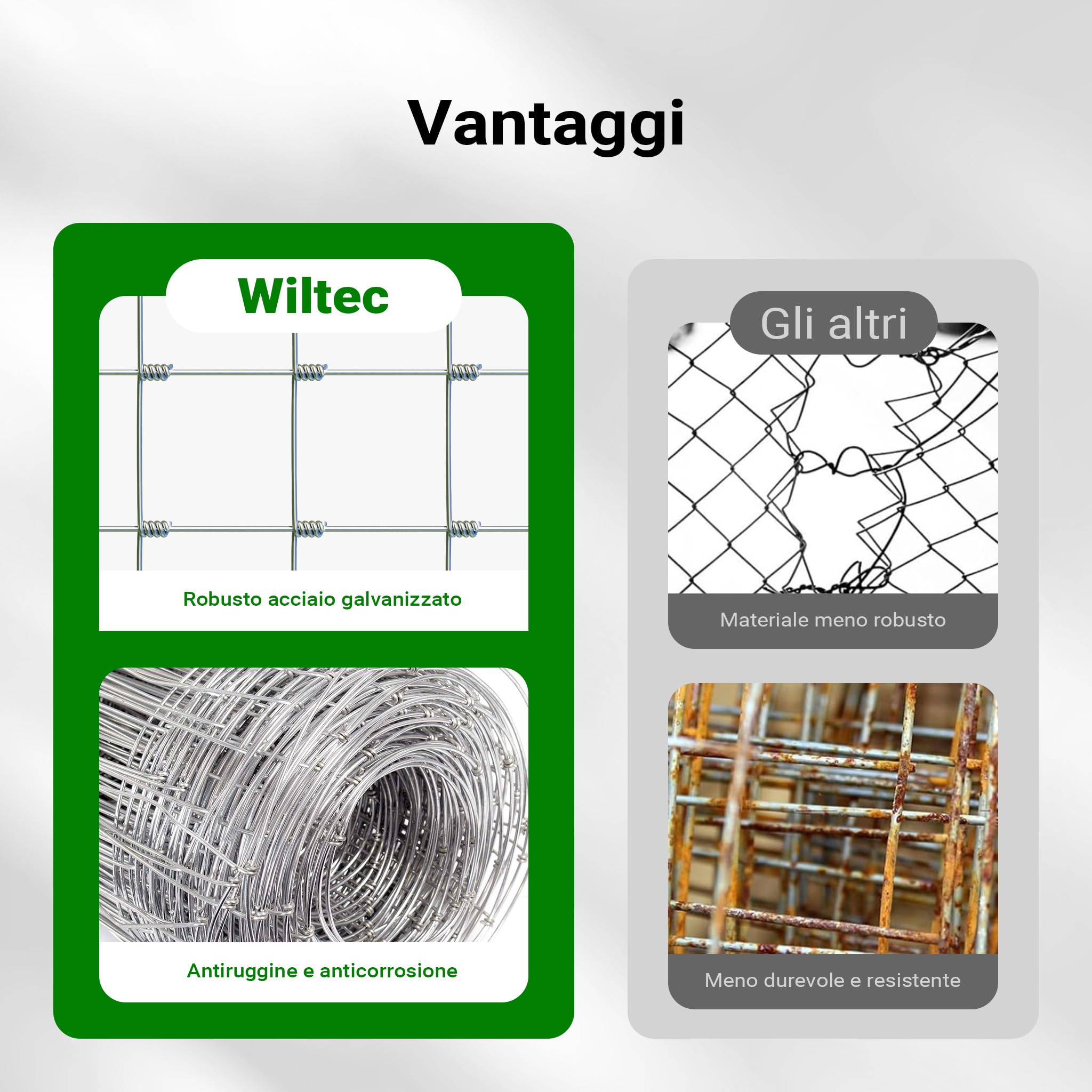 Wiltec 64386 recinto selvaggina 50 m rete alta 100 cm