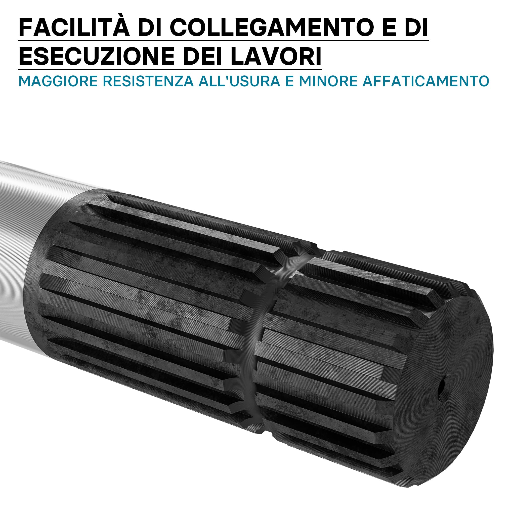 Wiltec E2 Albero Scanalato 300 mm 1 3/4" 20 Denti per Cardano