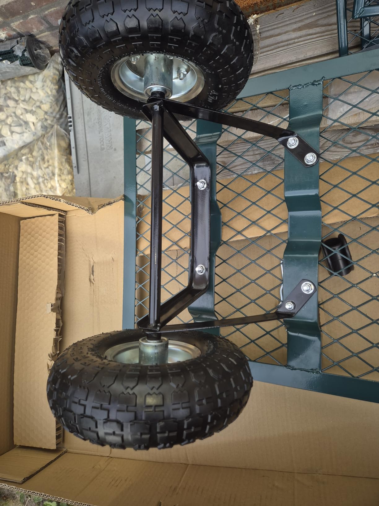 Wiltec Carrello trasporto da giardino 300 kg con telone