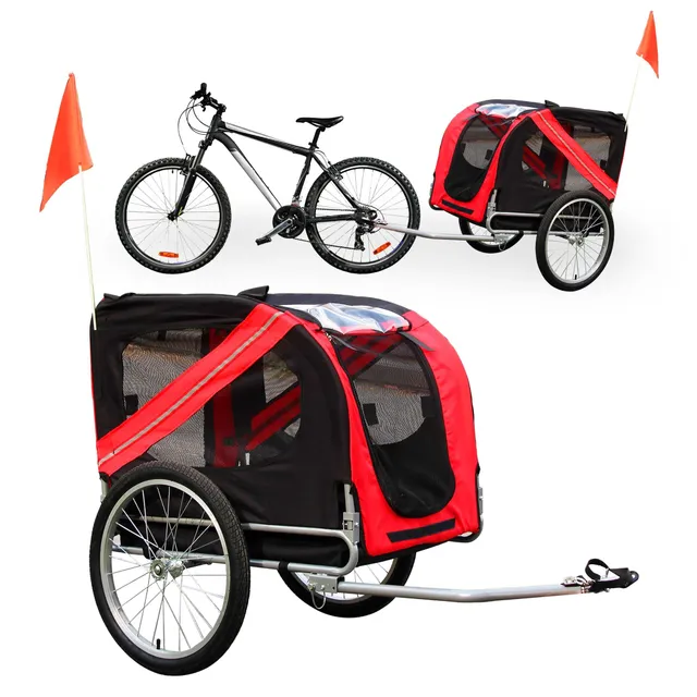Wiltec Rimorchio Bici per Cani 40 kg con Parapioggia