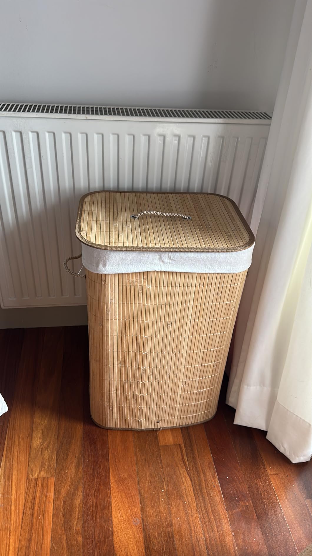Wiltec Cesto Portabiancheria Bambù 72 L Natur Rettangolare