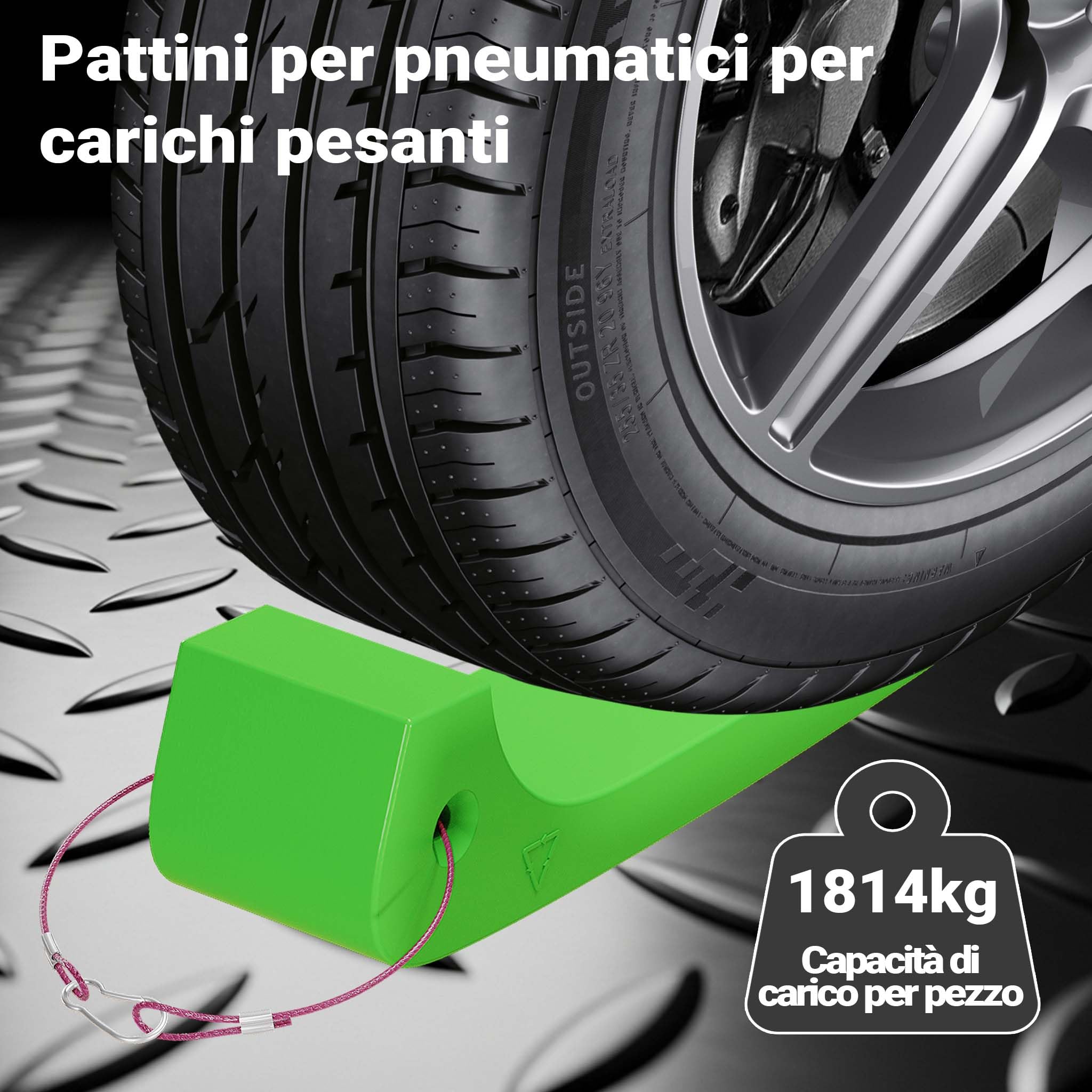 Wiltec Set 4 Cunei Fermaruota HDPE 1814 kg
