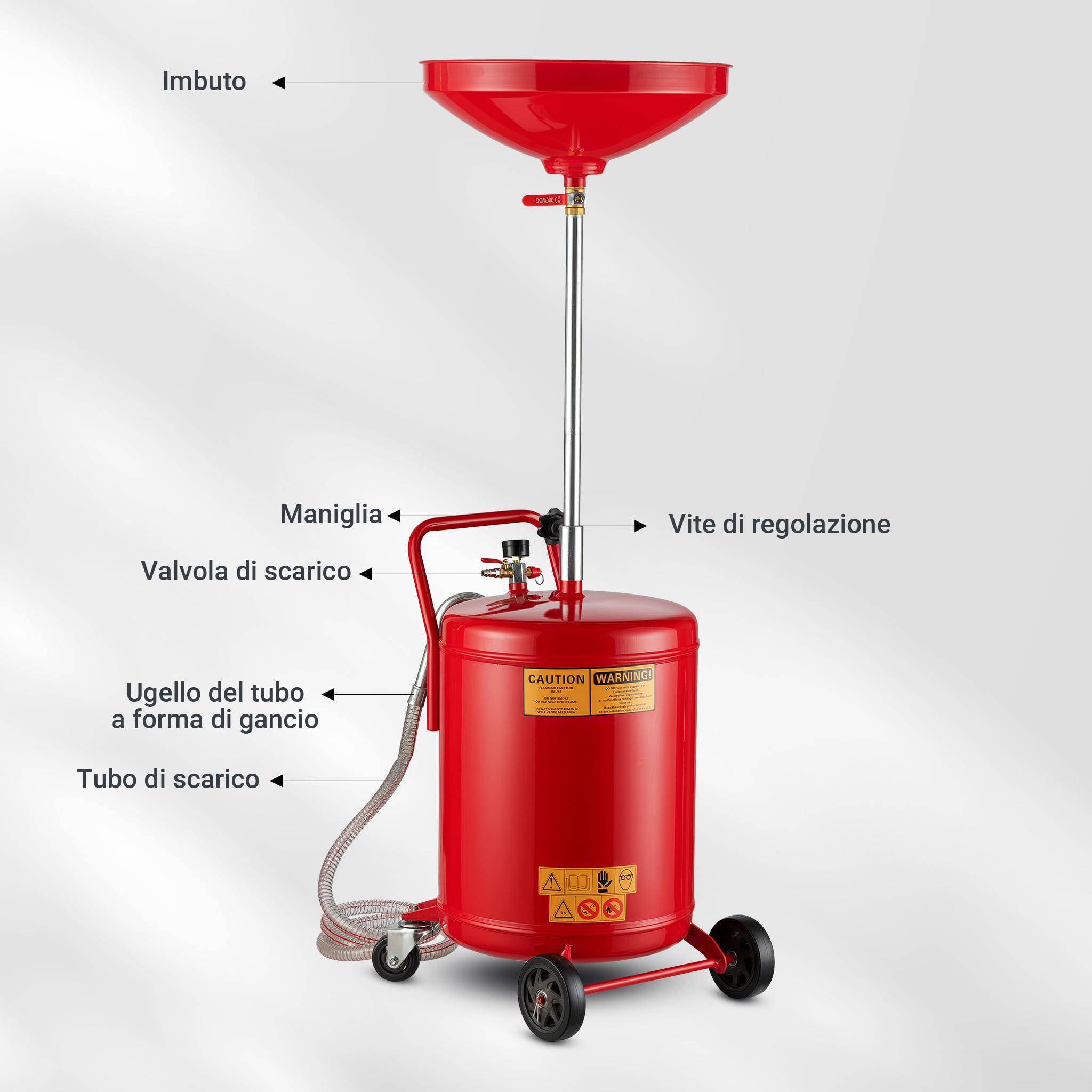 Wiltec Recuperatore Olio Esausto 68 L Altezza Regolabile