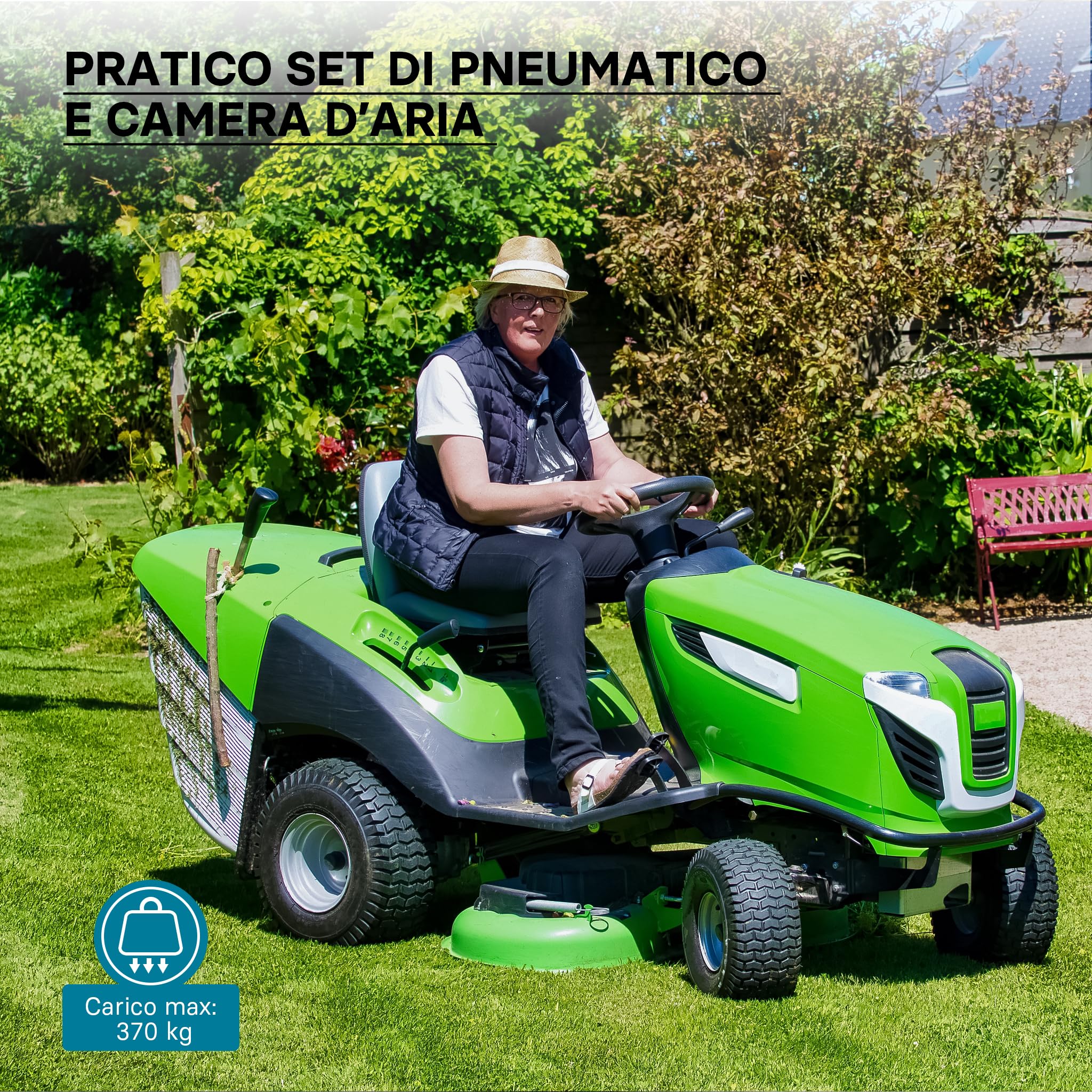 Wiltec 18x8.50-8 4PR Pneumatico Trattorino con Camera Valvola