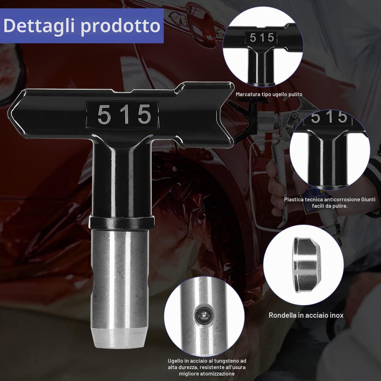 Weytoll Set Ugelli Airless 6 Pezzi 211-523 Nero