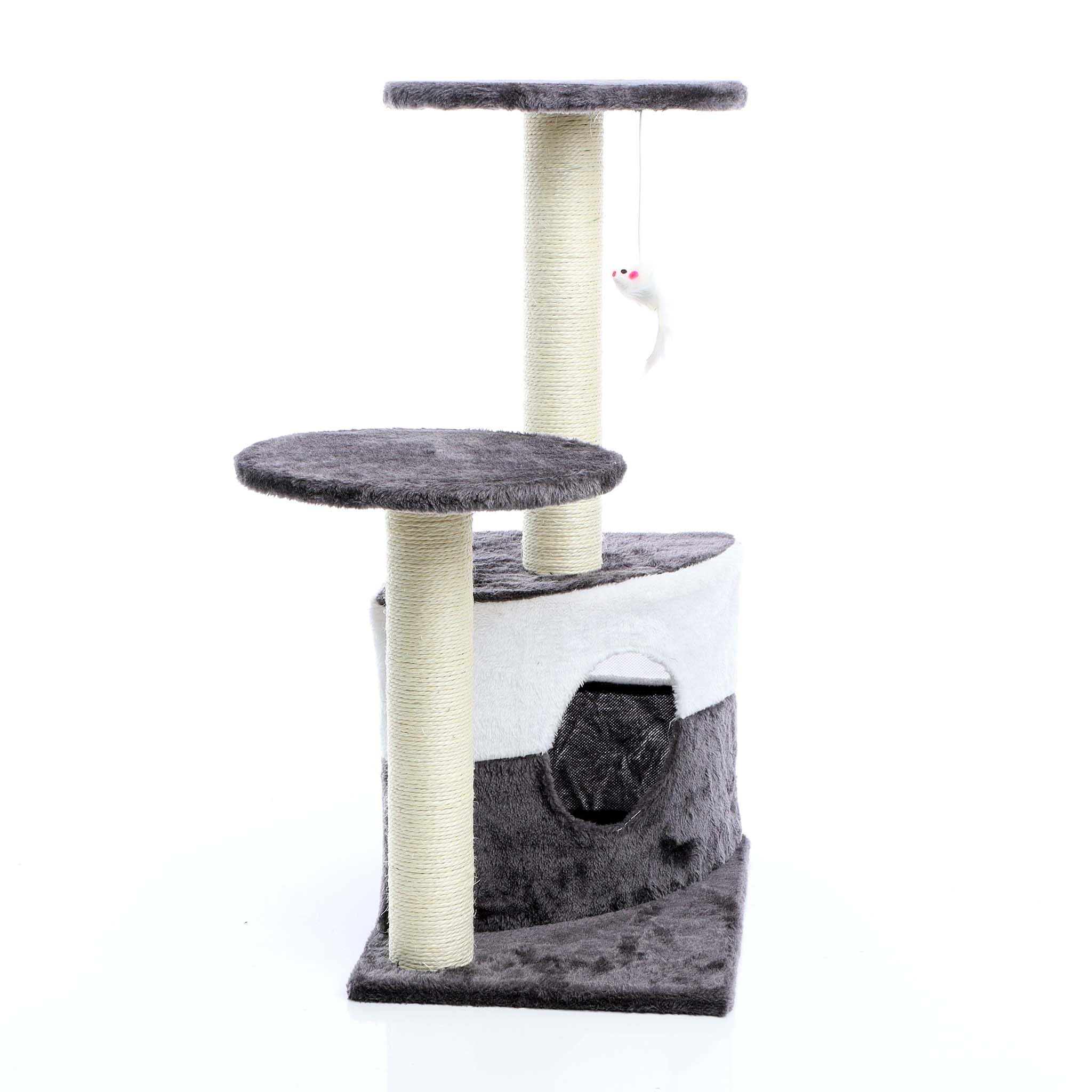 Wiltec Tiragraffi Gatti Grigio 71 cm con Nicchia