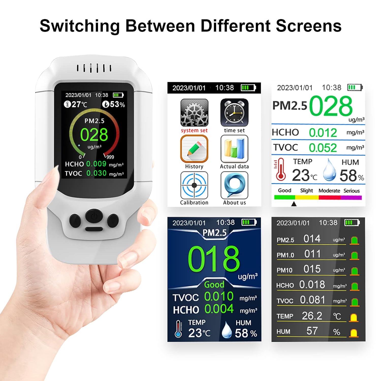Tilswall Misuratore Qualità Aria PM2.5 PM10 HCHO TVOC