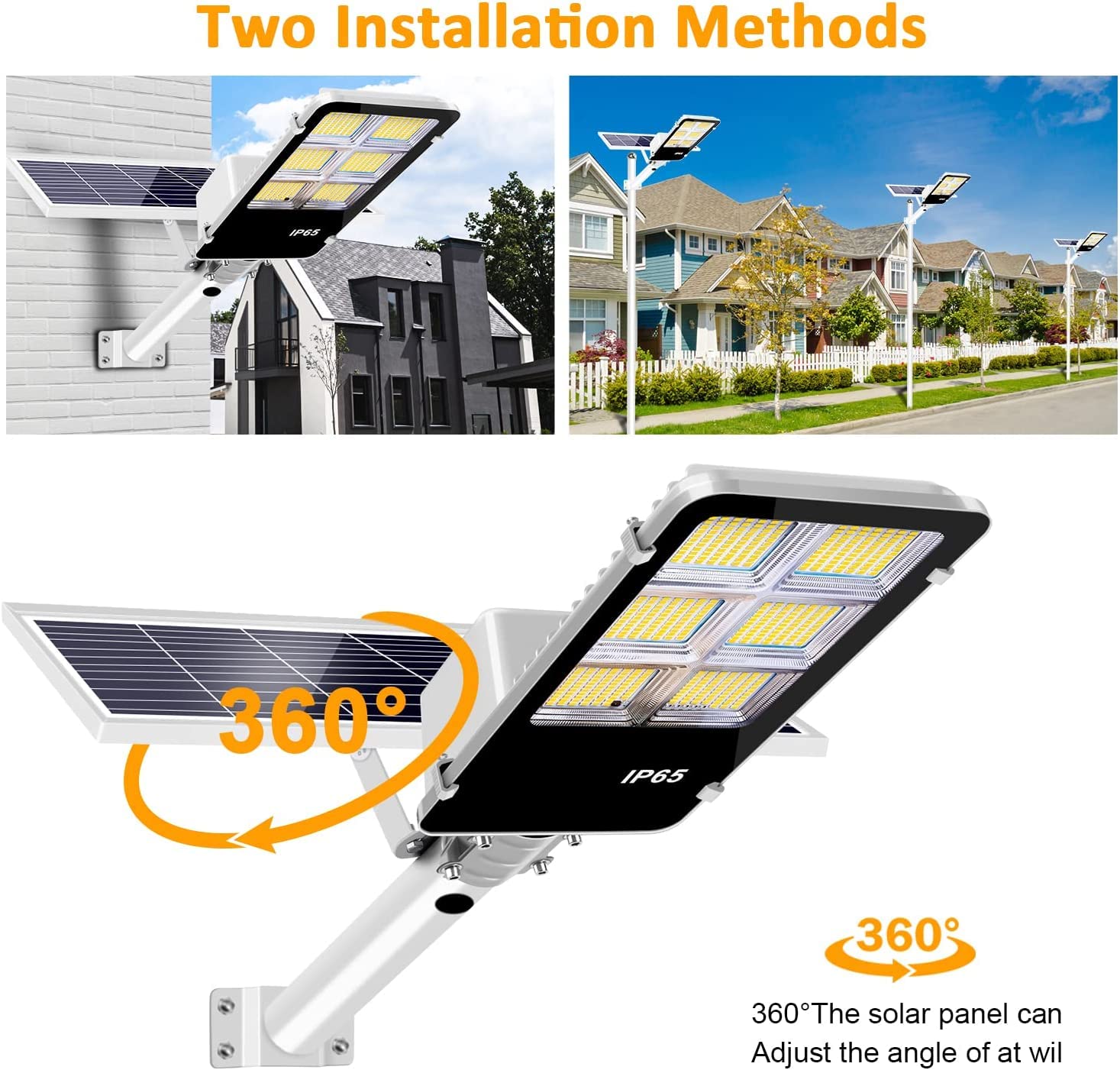 Lampione Solare Esterno 400W LED 6500K con Pannello