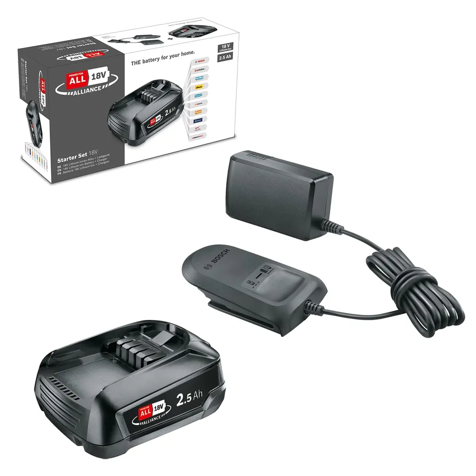 Bosch PBA 18V Starter Set batteria 2,5 Ah + caricabatterie