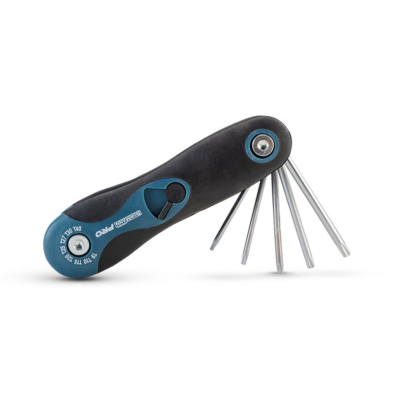Bormann Set Chiavi Torx Pieghevole 8 Pezzi T9-T40 Forate