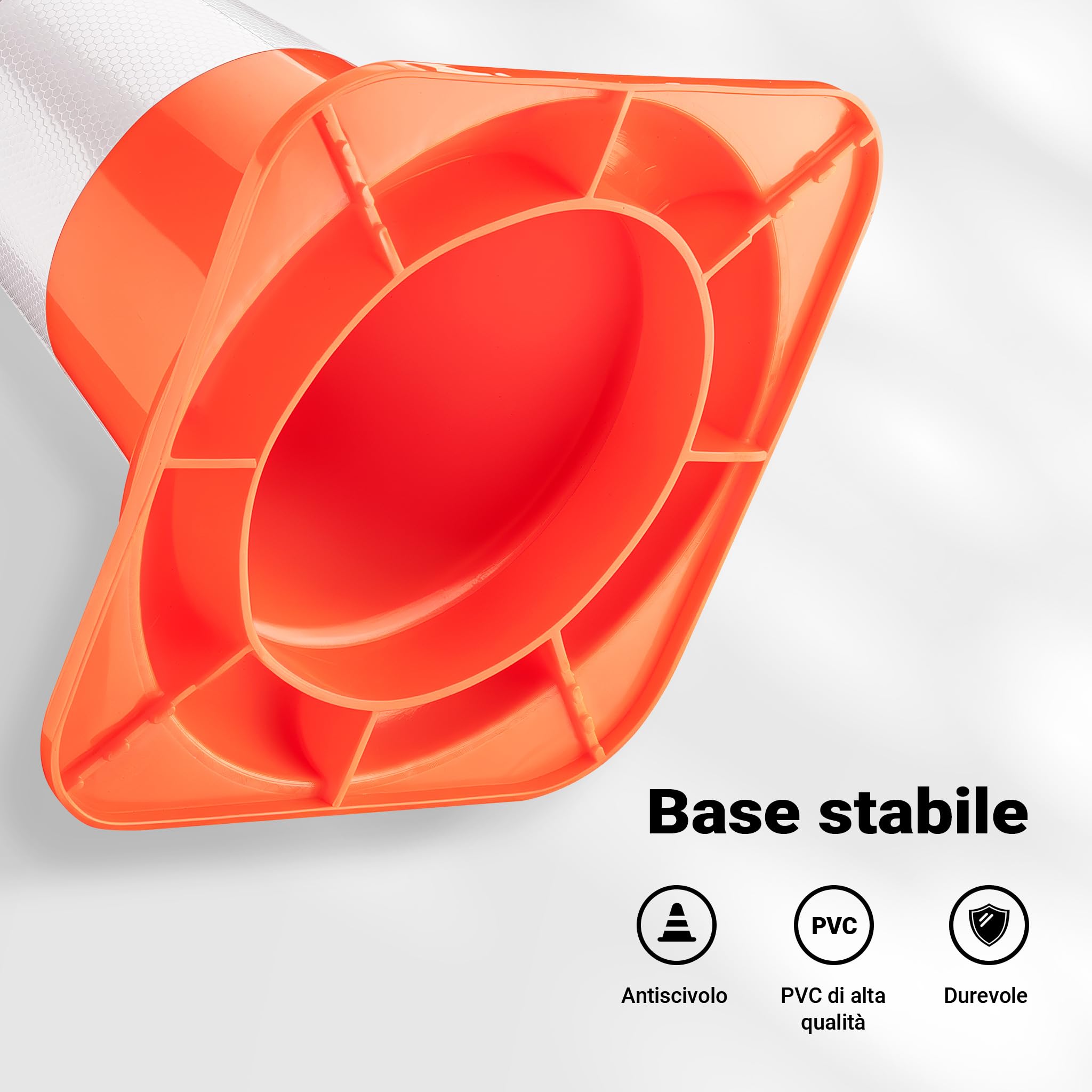 Wiltec Cono Stradale 50 cm PVC Riflettente Cantiere