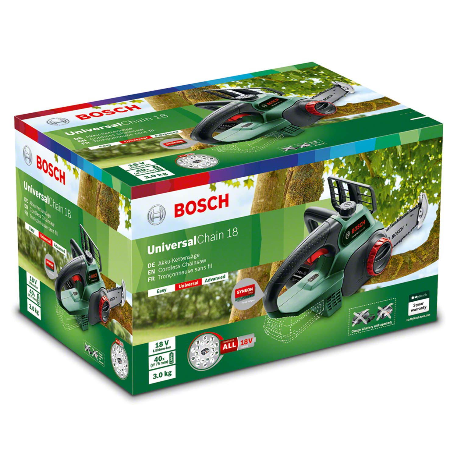 Bosch UniversalChain 18 Motosega a Batteria Solo Corpo Leggera
